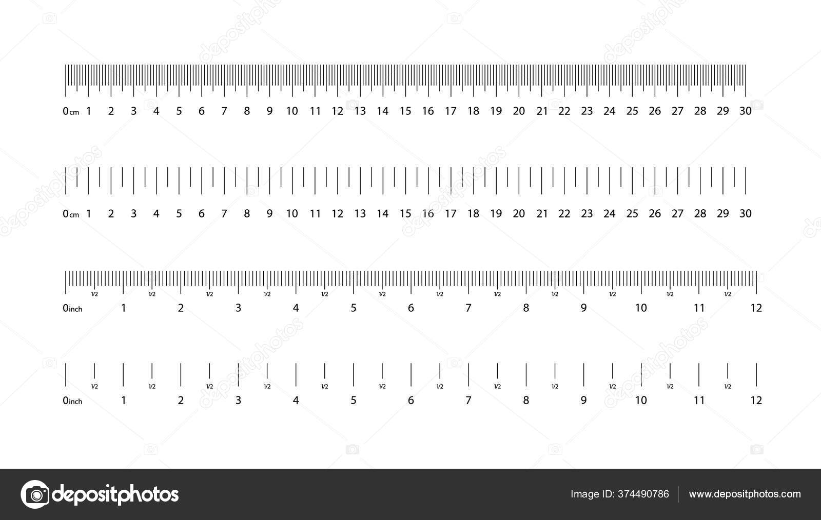 Ruler Scales Centimeter Millimeter Inch Measure Geometric Accuracy