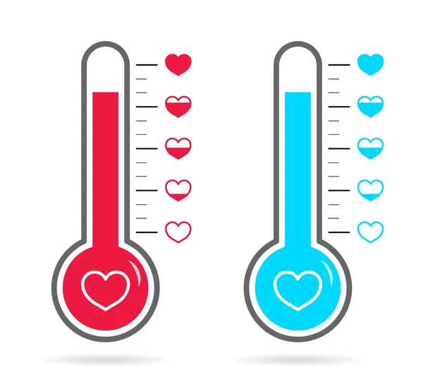 Thermometer Van Liefde Het Hart Meter Thermostaat Van Gelukkig Temperatuurmeter — Stockvector