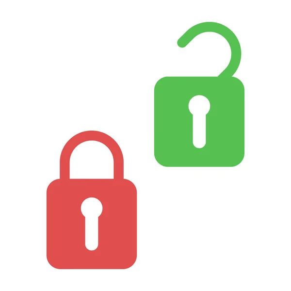 Lock Unlock Icons Open Closed Padlock Security Key Password Lock — Stock Vector