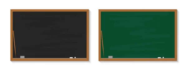 Krijtbord School Schoolbord Met Krijt Klas Hout Zwart Groene Borden — Stockvector