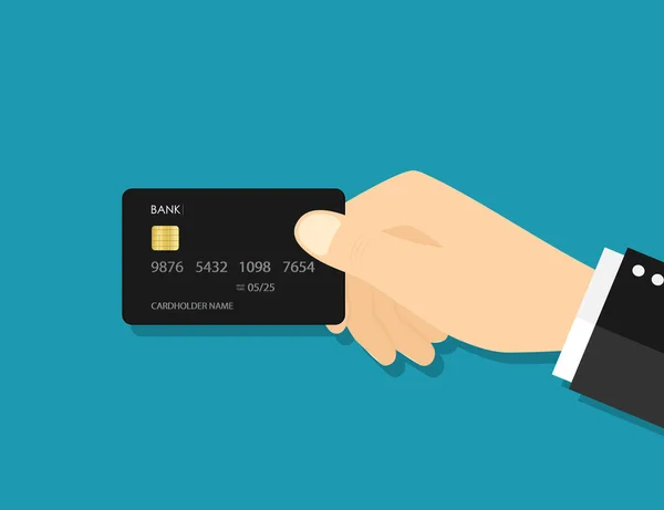 Håll Kreditkortet Ikonen För Betalning Begreppet Bank Pengar Betala Komfort — Stock vektor