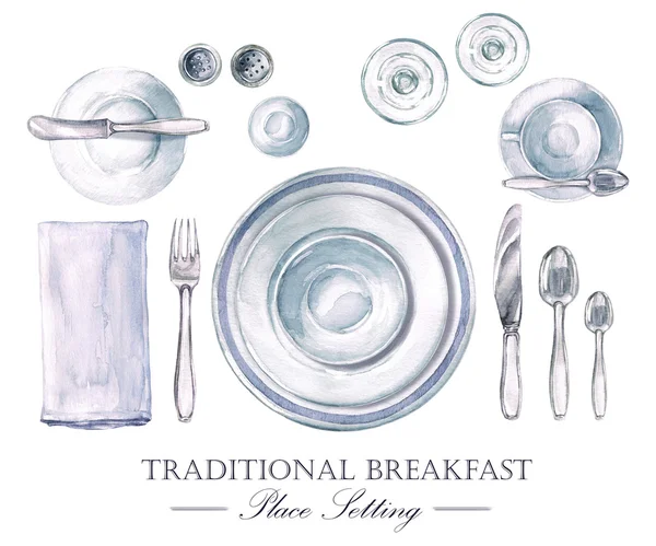 Traditional Breakfast Place Setting — Stock Photo, Image