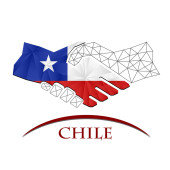 Kézfogás logó készült a zászló Chile.