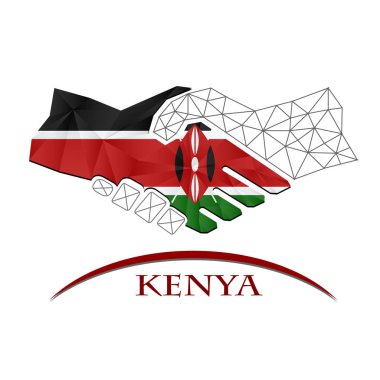 Kenya bayrağından yapılan el sıkışma logosu.