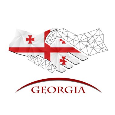 Georgia bayrağından yapılan el sıkışma logosu.