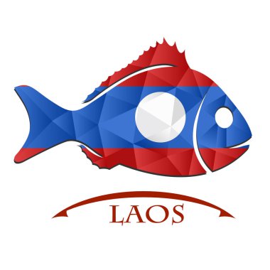 Laos bayrağı yapılan balık.