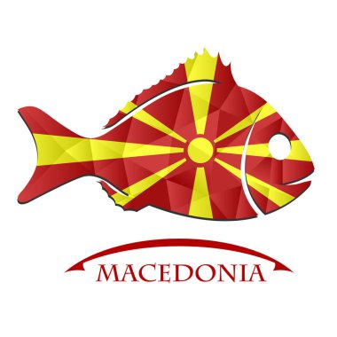 Makedonya Cumhuriyeti bayrağı yapılan balık.