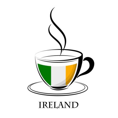 İrlanda bayrağı yapılan kahve logosu