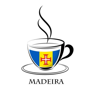 Madeira bayrak yapılan kahve logosu