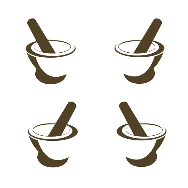 Mortero y pestle icono de la farmacia — Vector de stock