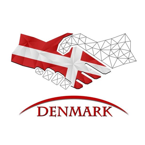 Handshake logo made from the flag of Denmark.