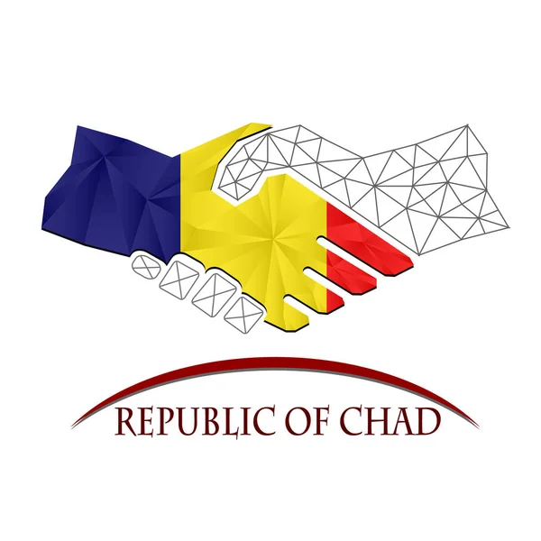 Handshake logo wykonane z Republika Czadu. — Wektor stockowy