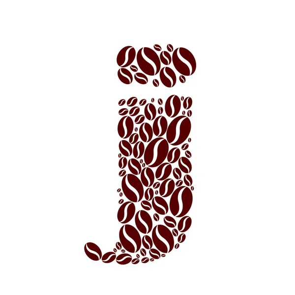 Letter  j  made of coffee beans vector set — Stock Vector