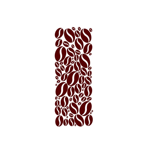 Letra L hecha de granos de café vector conjunto — Archivo Imágenes Vectoriales