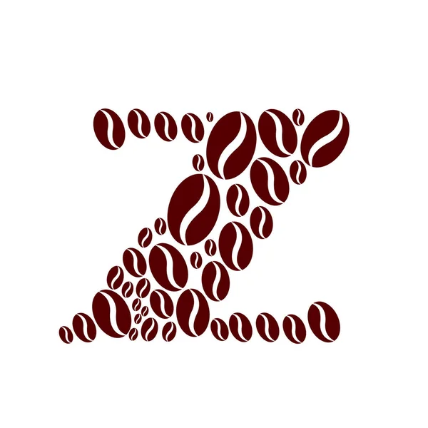 Letter  z  made of coffee beans vector set — Stock Vector