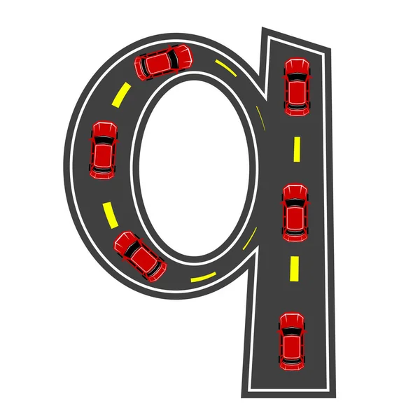 Carattere alfabeto lettera stradale — Vettoriale Stock