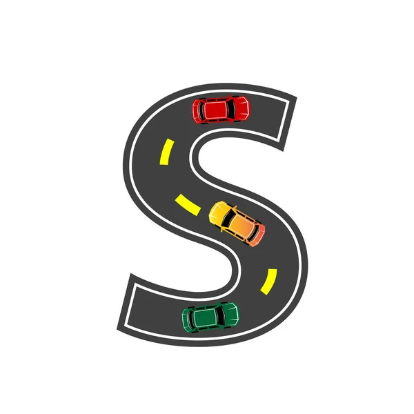 Road brief alfabet lettertype — Stockvector