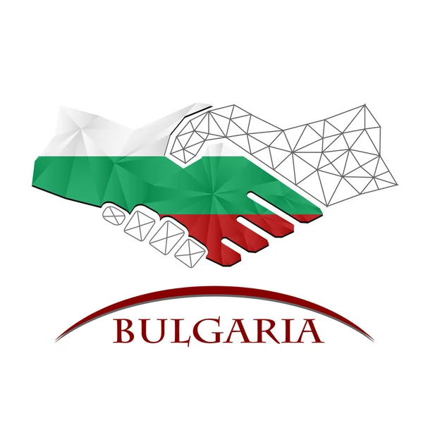 用保加利亚国旗做的握手标志. — 图库矢量图片