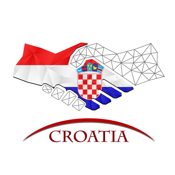 Handshake-Logo aus der Flagge Kroatiens. — Stockvektor
