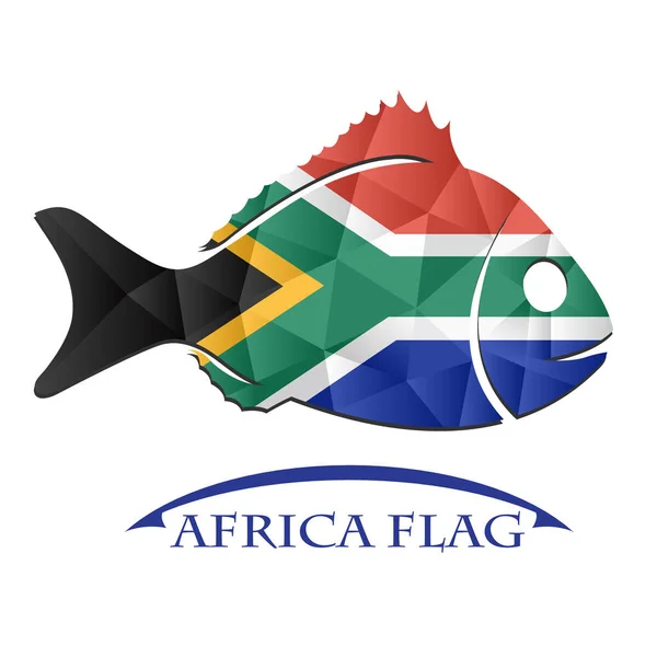 아프리카 국기의 국기에서 만든 물고기 로고 . — 스톡 벡터