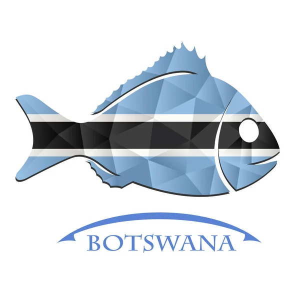 Vis logo gemaakt van de vlag van Botswana. — Stockvector