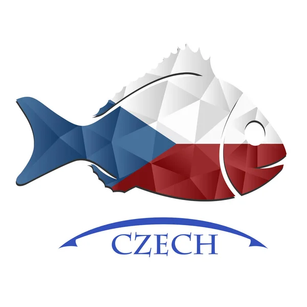 Fischlogo aus der tschechischen Flagge — Stockvektor