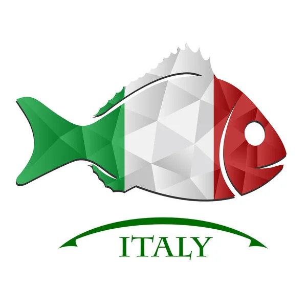 Logo wykonane z flaga Włoch z ryb. — Wektor stockowy