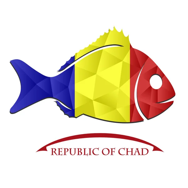 Fischlogo aus der Fahne der Republik Tschad. — Stockvektor