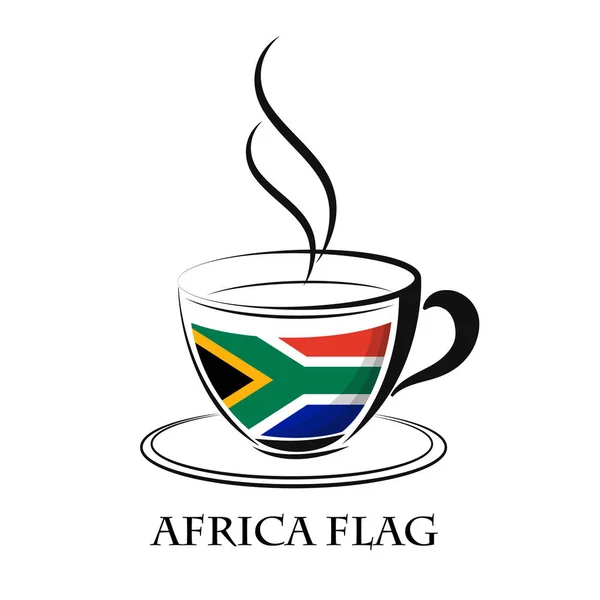 아프리카 국기의 국기에서 만든 커피 로고 — 스톡 벡터