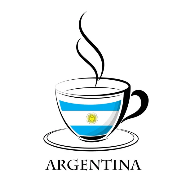 Kaffe logotyp gjorde från argentina flagga — Stock vektor