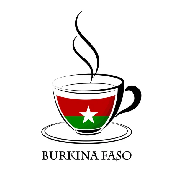 stock vector coffee logo made from the flag of Burkina Faso