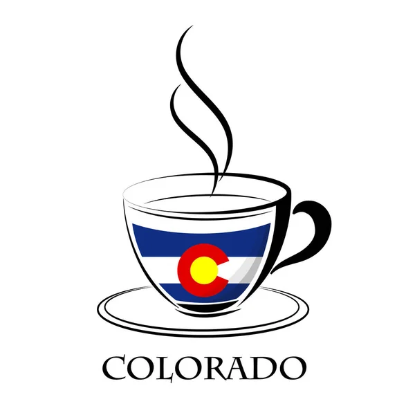 Coffee logo made from the flag of Colorado — Stock Vector