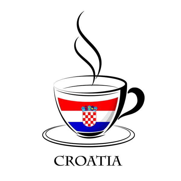 Kaffee-Logo aus der Flagge von Kroatien — Stockvektor