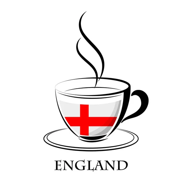 Logo café fabriqué à partir du drapeau de l'Angleterre — Image vectorielle