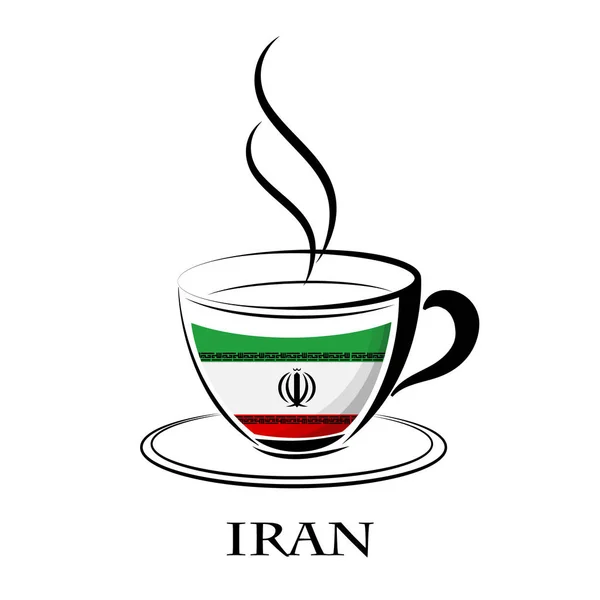 Coffee logo made from the flag of Iran — Stock Vector