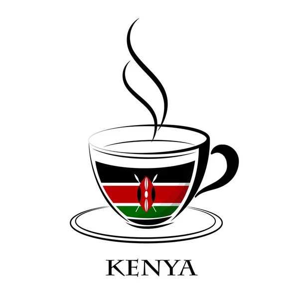 Kávé logó készült Kenya zászlaja — Stock Vector