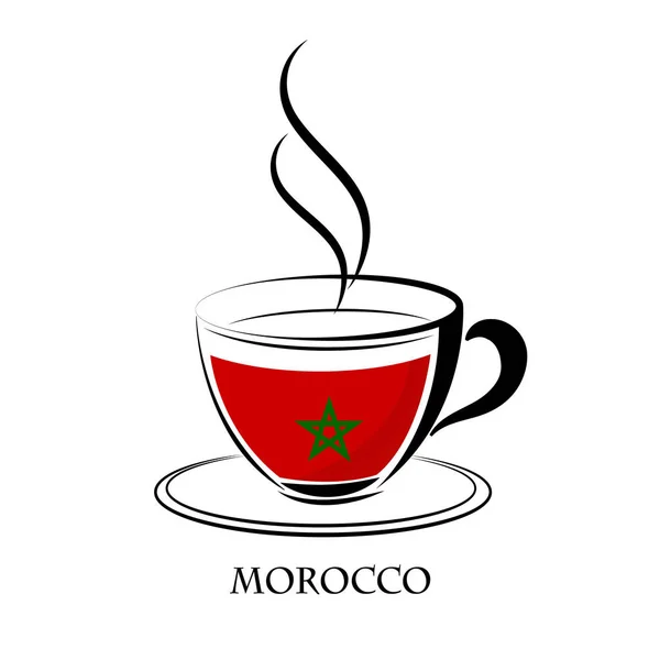 Καφέ λογότυπο κατασκευάζονται από τη σημαία του Μαρόκου — Διανυσματικό Αρχείο