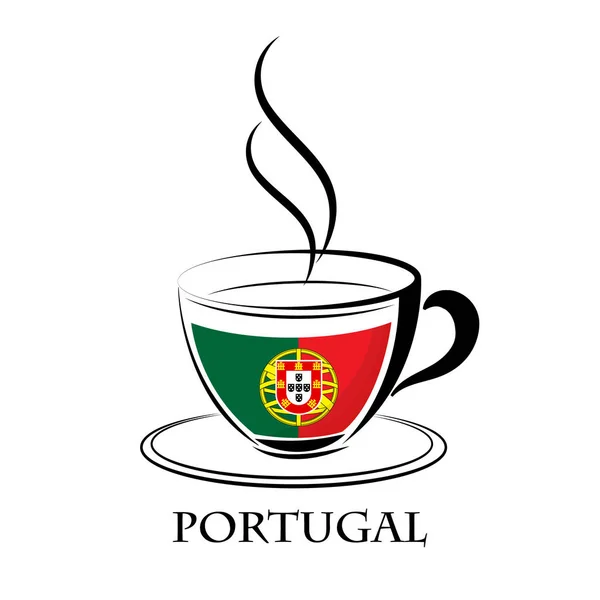 Logo café fabriqué à partir du drapeau du Portugal — Image vectorielle