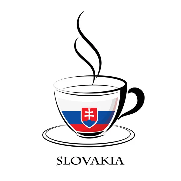 Kaffee-Logo aus der Flagge der Slowakei — Stockvektor