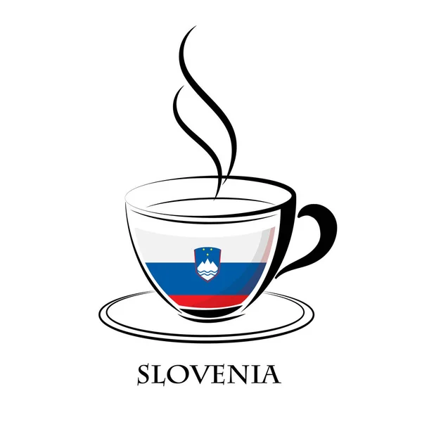 Kaffee-Logo aus der slowenischen Flagge — Stockvektor