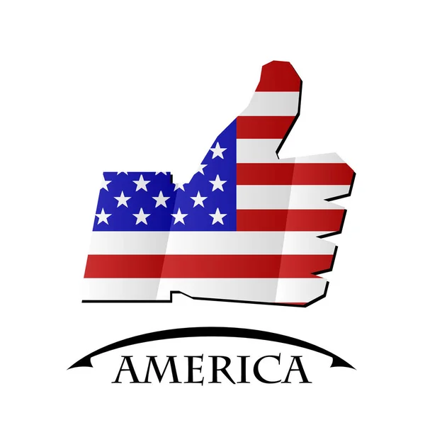Como icono hecho de la bandera de América — Vector de stock