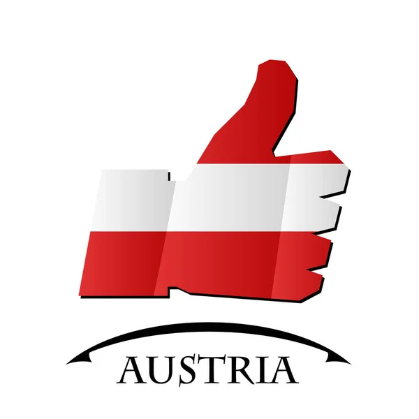 Like icon made from the flag of Austria — Stock Vector