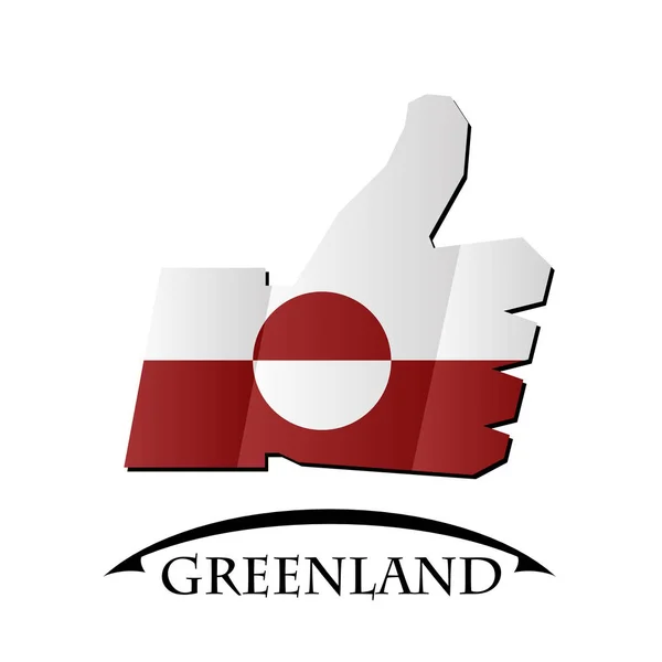 Como icono hecho de la bandera de Groenlandia — Vector de stock