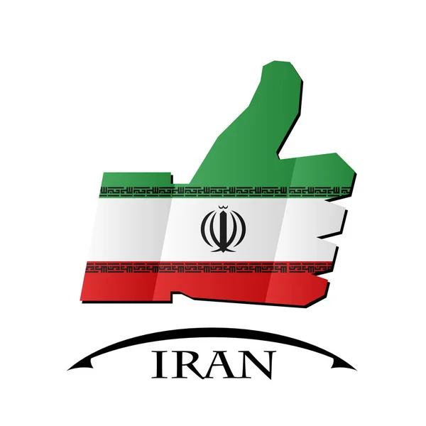 Come icona fatta con la bandiera dell'Iran — Vettoriale Stock