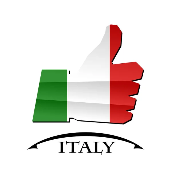 Jak ikona wykonana z flaga Włoch — Wektor stockowy