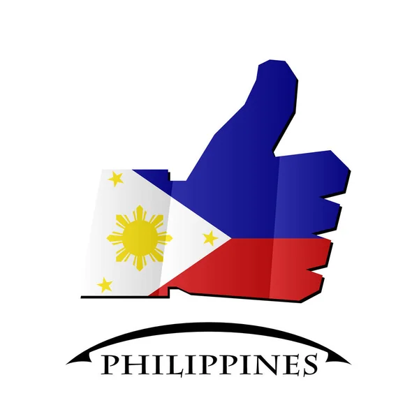 Como icono hecho de la bandera de Filipinas — Vector de stock