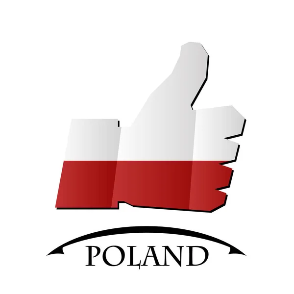 Like icon made from the flag of Poland — Stock Vector