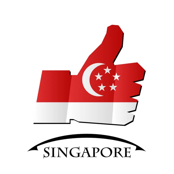Ikon yang terbuat dari bendera Singapura - Stok Vektor