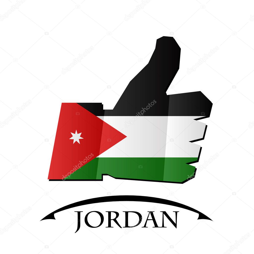 like icon made from the flag of Jordan