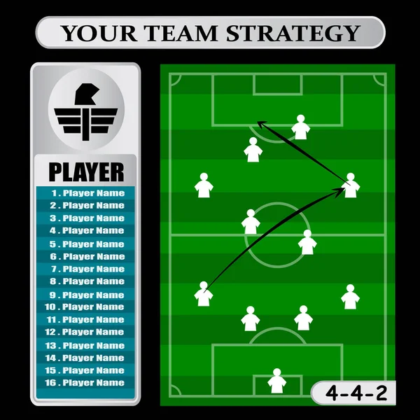 Soccer Tactic Table. Vector Illustration. The Tactical Scheme Of — Stock Vector